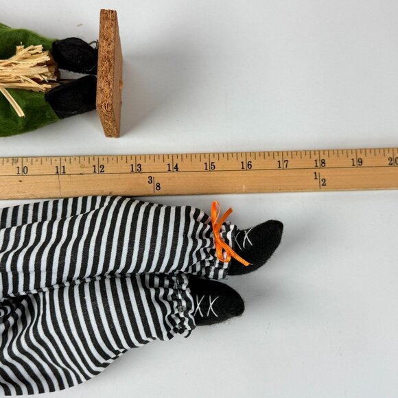 Festive Halloween Harvest Scarecrow Pair Pumpkin Witch Free Standing Decor - Picture 9 of 9
